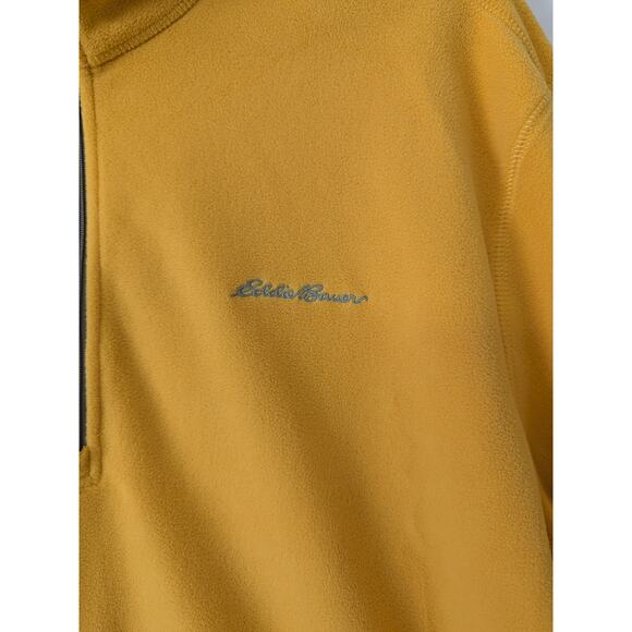 Eddie Bauer Mens Fast Fleece 100 1/4-Zip Pullover Sweater Size XL Marigold‎ New - Picture 3 of 10